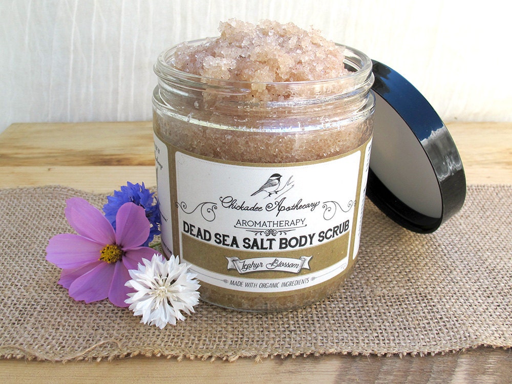 Zephyr Blossom Dead Sea Salt Body Scrub 16oz Fresh Floral Etsy