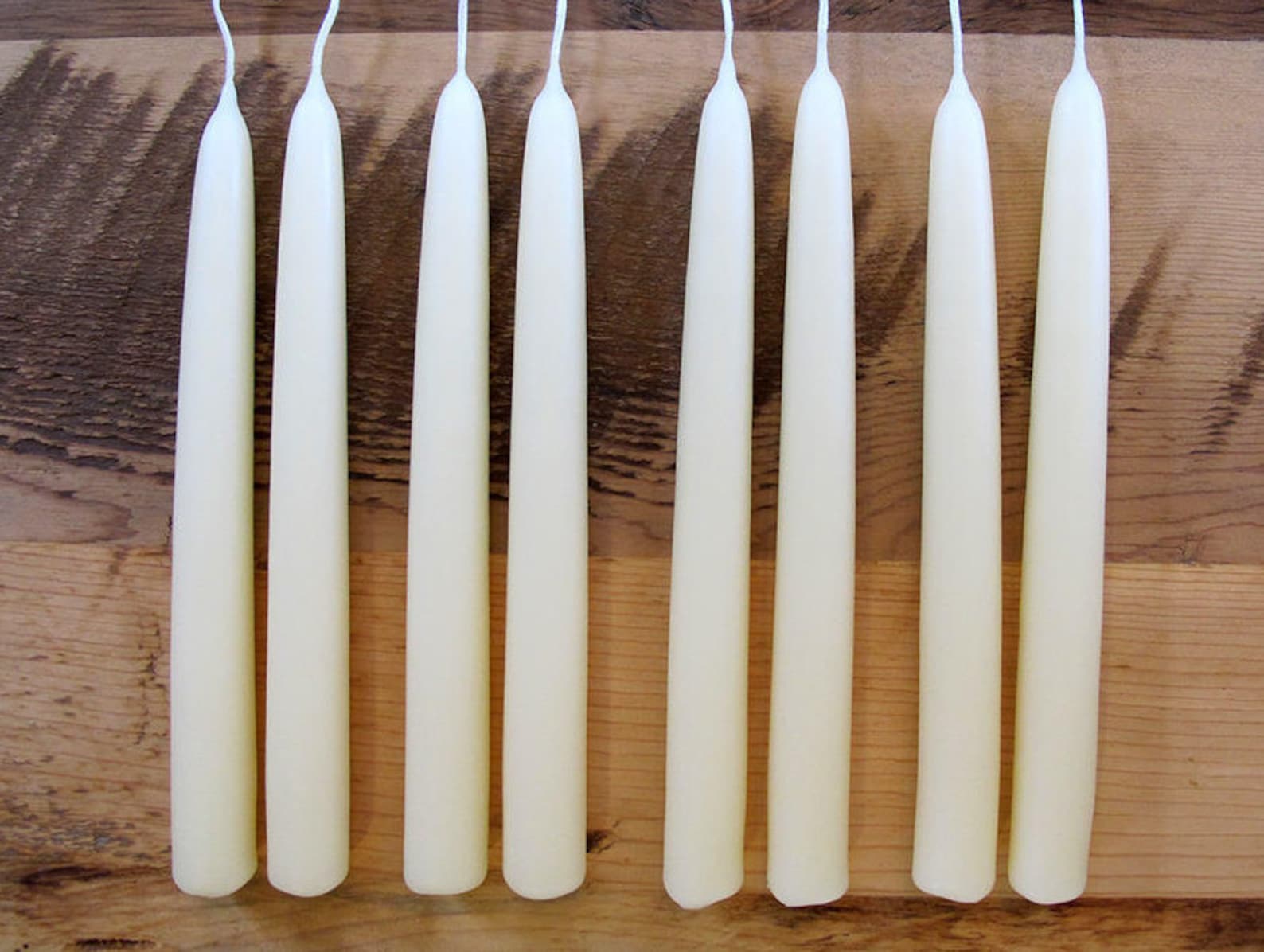 8 Handdipped Beeswax Taper Candles Standard 3/4 inch Etsy
