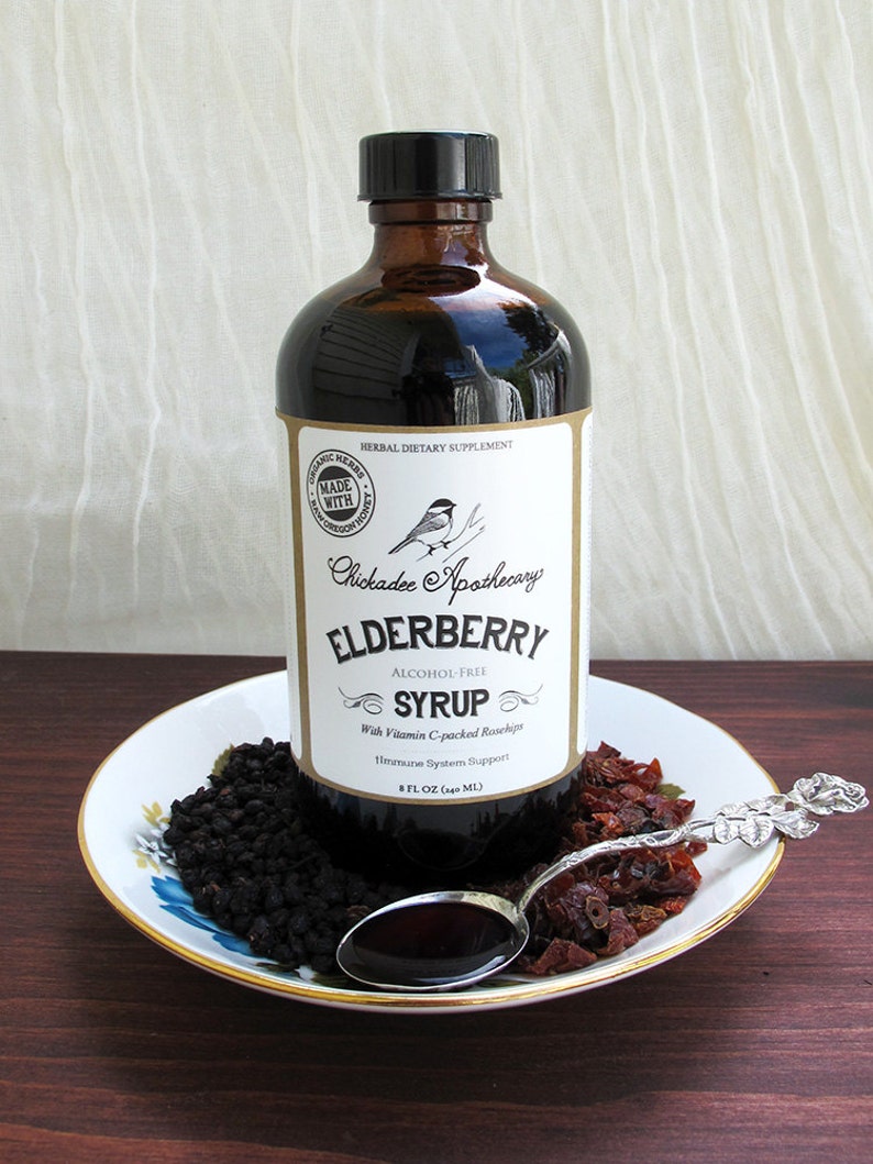Elderberry Syrup 8 Fl Oz Organic Herbs Immune System Boost Etsy