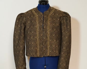 Veste Trachten en jacquard cachemire, ornée d'un galon doré