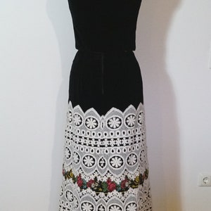 Dirndl dress with lace, velvet dress with lace and trim embellishment, black coloured skirt and bolero bodice image 2