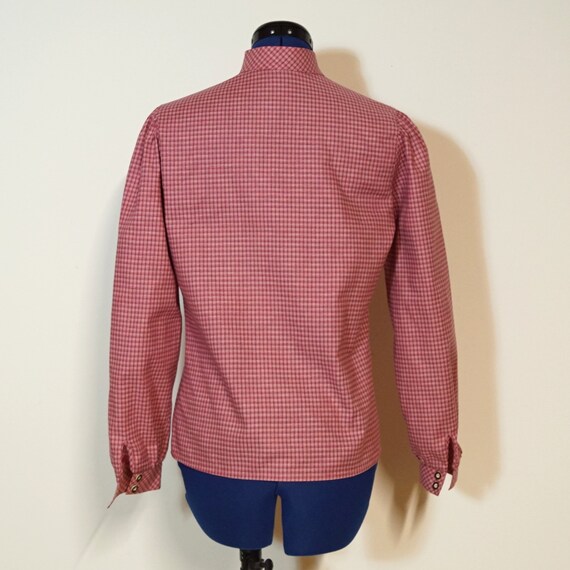 Folk blouse with checked pattern, rose longsleeve… - image 3