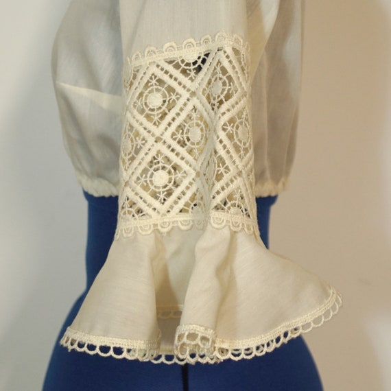 Dirndl blouse with mid-length trumpet sleeves, cr… - image 5