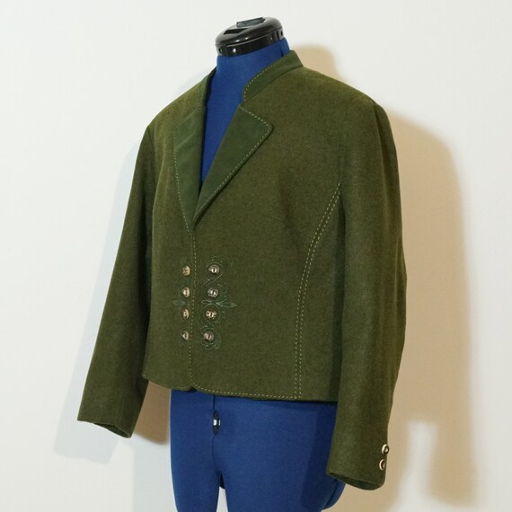 Dirndl Jacket loden, loden jacket green with appl… - image 2