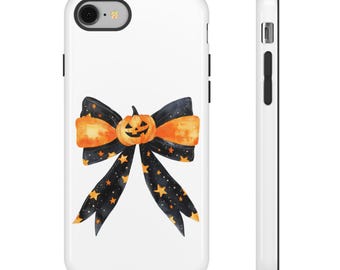 Funda para teléfono con lazo de calabaza de Halloween / Funda para teléfono con cinta de calabaza de Halloween