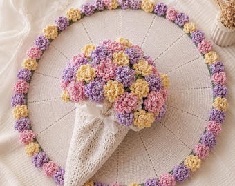 Crochet Flower Bouquet Blanket Pattern PDF, Floral Crochet Blanket Pattern, Bouquet Blanket Crochet, Baby Blanket DIY