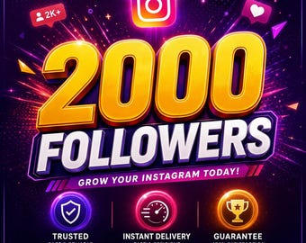 Servicio para aumentar 2000 seguidores en Instagram / Entrega rápida / Promoción en redes sociales