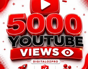 5000 visualizaciones reales en YouTube / Entrega rápida / Visualizaciones activas y sin interrupciones