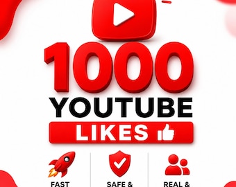 1000 Me gusta reales de YouTube / Entrega rápida / Me gusta seguros y activos