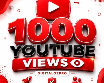 1000 visualizaciones reales de YouTube / Entrega rápida / Visualizaciones seguras y activas