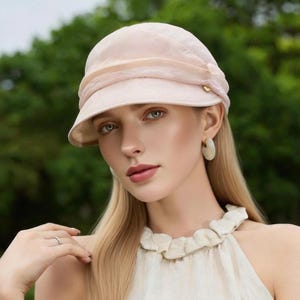 French Pleated Beret Visor Sun Hat, Lightweight Foldable Travel Cap with UPF50+