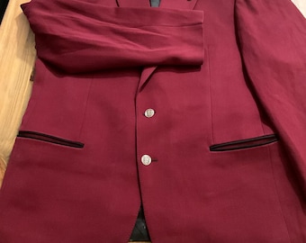Chaqueta Trachten alemana vintage Blazer de lana borgoña / Chaqueta de traje bávaro alpino de Negele Uniformen Tübingen / SizeL