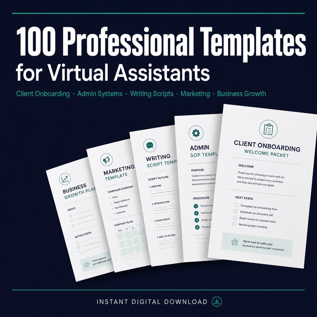 100 Professional Templates for Virtual Assistants | Client Emails ...