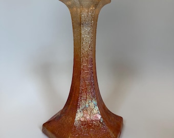 Vintage Marigold Crackle Glass Candlestick Holder – Jeannette Glass Ombré Opalescent