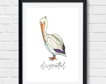 Disgruntled Pelican Digital Print