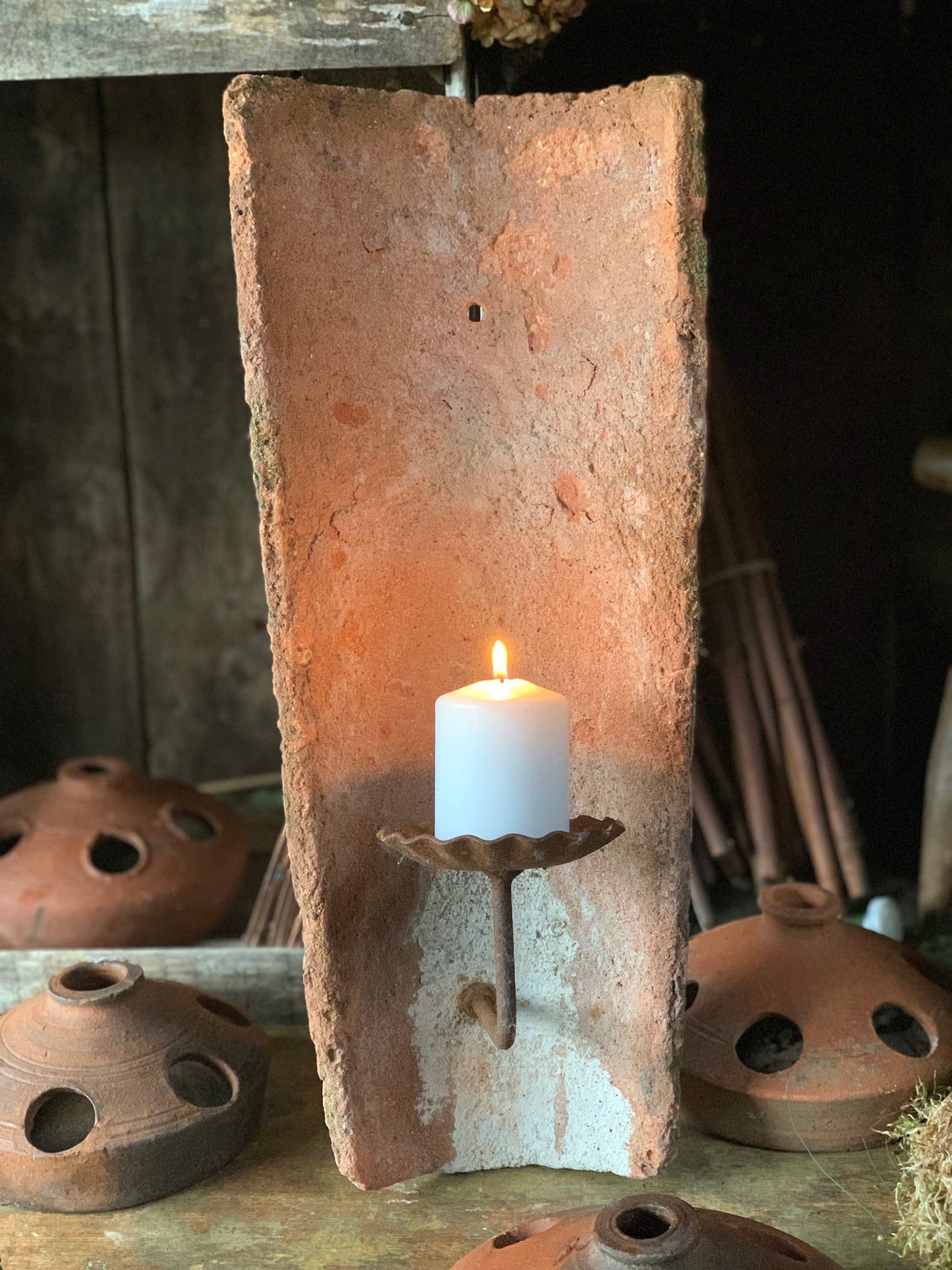Spanish clay tile candle holder Etsy