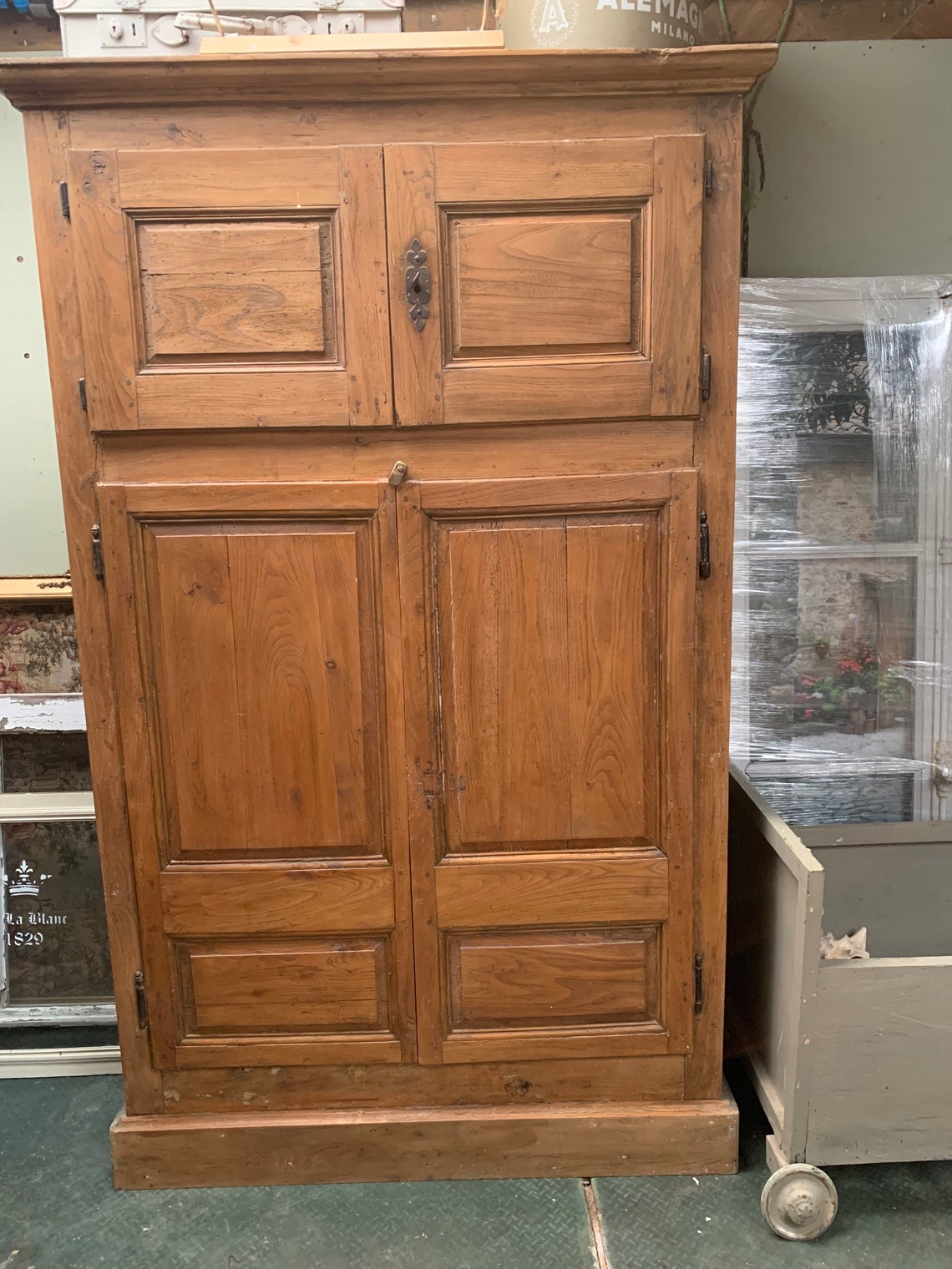 Antique french elm cupboard/Kitchen cupboard/linen cupboard Etsy