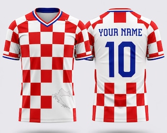 Custom Croatia Soccer Jersey, Personalized Croatia Football Shirt, Football Tee with Custom Name and Number, Croatian Sports Fan Gift