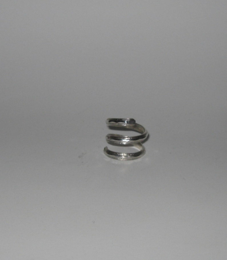 925.Sterling Silver Ring 7ga Diamond Pattern Double to Triple Band Ring