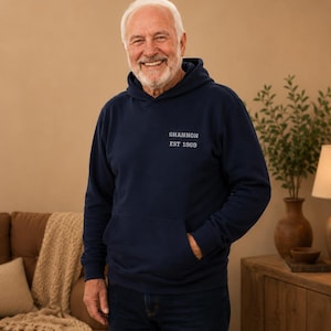 Sweat à capuche personnalisé grand-père pour la fête des pères, photo de famille, trois générations