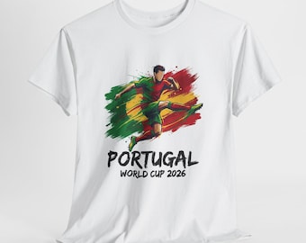 Camiseta de aficionado al fútbol de Portugal 2026, camiseta para aficionados de Portugal, camiseta para el día del partido, regalo para aficionados al fútbol, camiseta de fútbol unisex