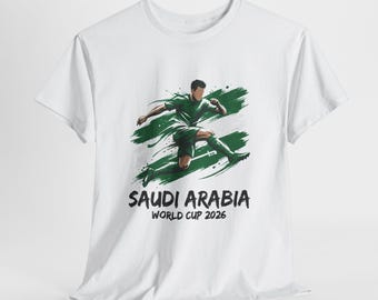Camiseta de fútbol de Arabia Saudita 2026, Camiseta para aficionados de Arabia Saudita, Camiseta para el día del partido, Regalo para aficionados al fútbol, Camiseta de fútbol unisex