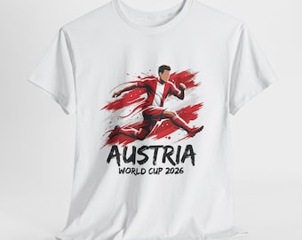 Austria Soccer Fan Shirt 2026, Austria Fan Tee, Game Day Shirt, Football Fan Gift, Unisex Soccer Tee