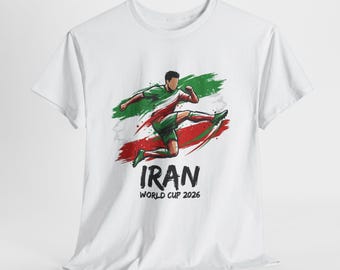 Camiseta de aficionado al fútbol de Irán 2026, Camiseta para aficionados de Irán, Camiseta para el día del partido, Regalo para aficionados al fútbol, Camiseta de fútbol unisex