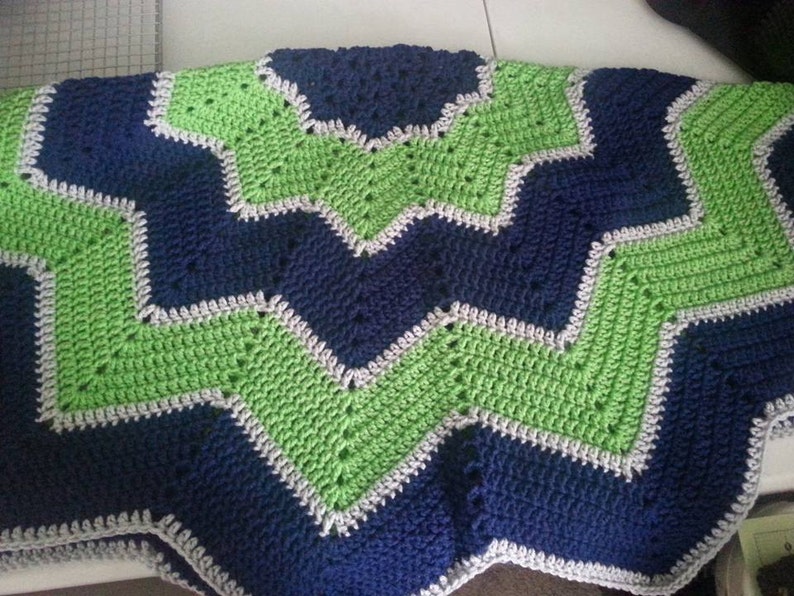 Seahawks Inspired Crochet 12 point Star Baby Blanket | Etsy