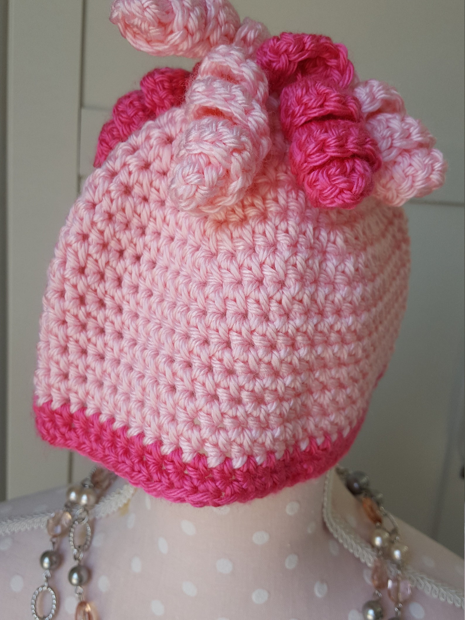 Crochet Curly Q Stocking Hat Crochet Beanie Stocking Hat Etsy