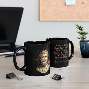 Claudius Maximus Stoic Mug | Claude Limit By Noon | AI Developer Coffee Mug | Roman Philosopher Meme | Black Mug 11oz 15oz