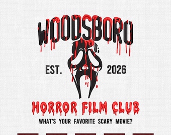 Woodsboro Horror Film Club Embroidery Design (Digital Download)