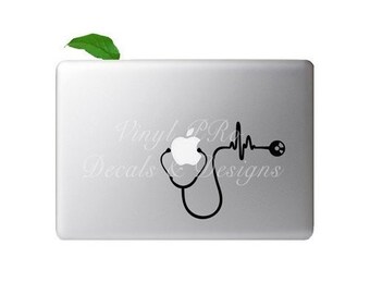 Stethoscope Doctor Nurse Cardiologist Medical School Angel RN BSN Healthcare EMT Hospital Decal For Apple Macbook