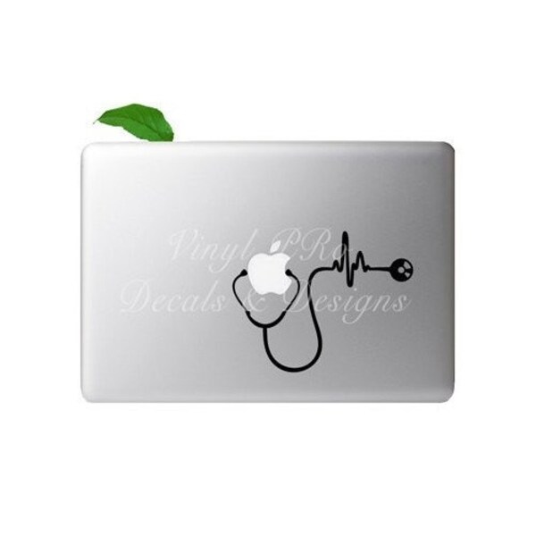 Stethoscope Doctor Nurse Cardiologist Medical School Angel RN BSN Healthcare EMT Hospital Decal For Apple Macbook
