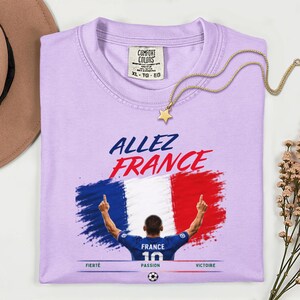 Allez Frankrike fotbolls-T-shirt, franska fotbollsfankläder, t-shirt i bekväma färger bild 11