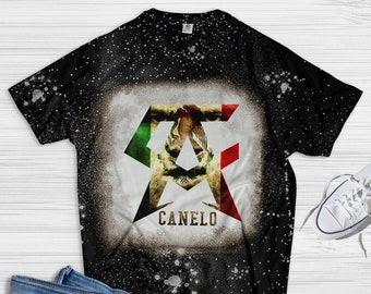 Canelo Alvarez - Handmade Cotton Distressed Shirt, Cotton Bleached shirt Gift For Women, Men, Mom, Dad, Wife, Girlfriend