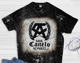 Canelo Alvarez - Handmade Cotton Distressed Shirt, Cotton Bleached shirt Gift For Women, Men, Mom, Dad, Wife, Girlfriend
