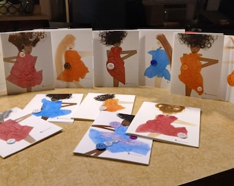 12 różnych drukowanych pustych kartek okolicznościowych, grupa nr 2 – Kapryśne kobiety | Sassy Art Cards