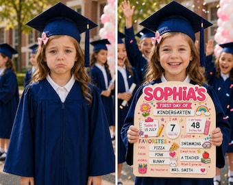 Personalized First Day Of School Sign, Kindergarten Milestone Board, Custom Back To School Board, Preschool Photo Prop Gift