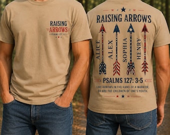 Custom Raising Arrows Family Shirt Personalized Name Arrow Tee Family Keepsake Parent Appreciation Gift Custom Apparel