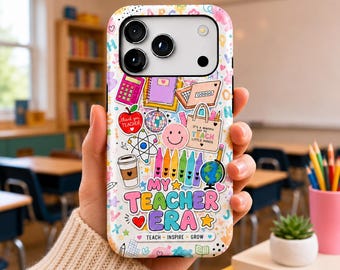 Teacher Phone Case, My Teacher Era Phone Case, Cute Teacher Gift, Back To School Phone Cover, Teacher Appreciation Gift, Rainbow Teacher