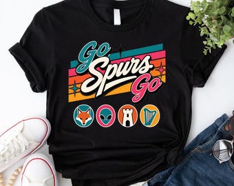 Go Spurs Western Conference Champions, San Antonio Basketball Playoff Tee, Retro Fox Alien Castle Graphic, Game Day Fan Gift, Unisex T-Shirt