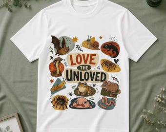 Love The Unloved Shirt, Weird Animal Lover Tee, Cute Creepy Critters Shirt,Science Nerd Tee Retro Entomology Graphic Tee Wildlife Lover Gift