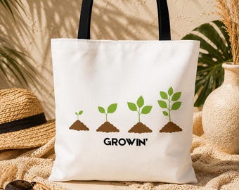 Groeiende zaailing illustratie draagtas | Tuiniertas voor plantengroei