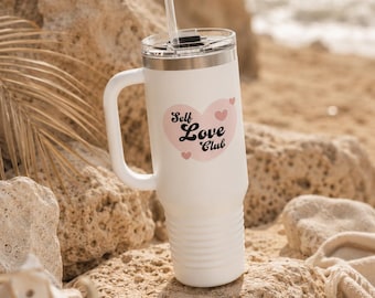Reisbeker met illustratie van de Self Love Club | Geïsoleerde drinkbeker van 1,2 liter