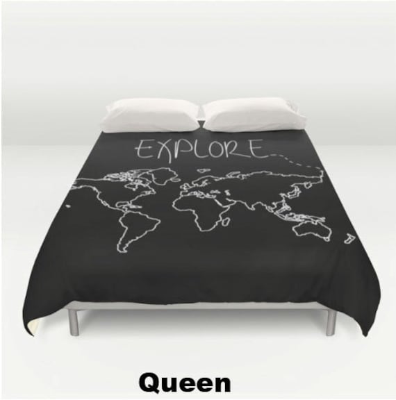 Explore World Map Comforter Or Duvet Cover Twin Xl Image 0