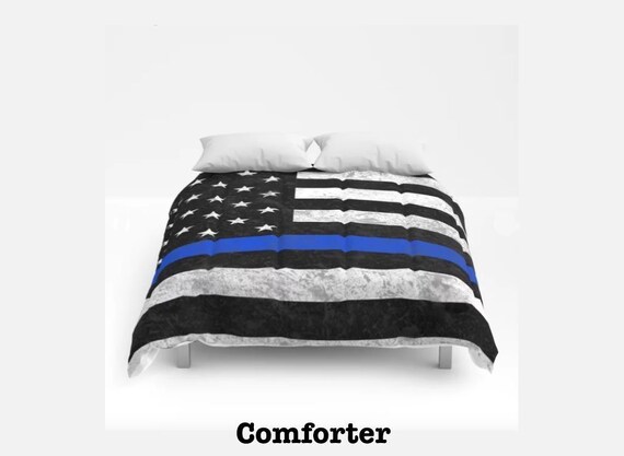 Thin Blue Line Comforter Or Duvet Cover Set Matching Etsy