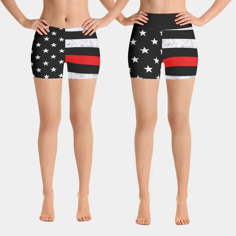 high waisted american flag shorts