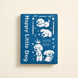 Juego de cuadernos B6, diario con diseño de perrito feliz, agenda de tapa blanda, material escolar.