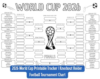 World Cup 2026 Tracker Printable, Football Tournament Bracket, Soccer World Cup Poster, PDF Download A4 US Letter, Coloring Page Chart Kids